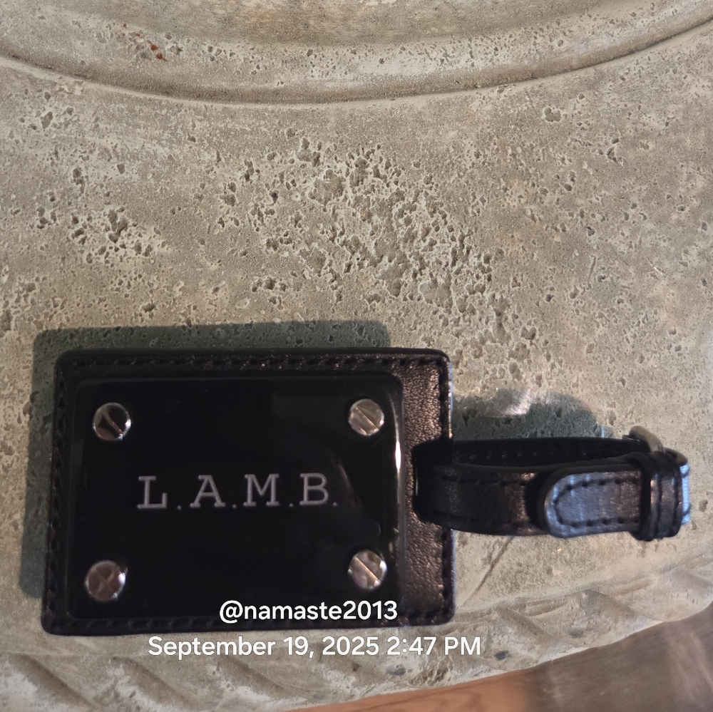 L.A.M.B. Gwen Stefani Leather Bag Charm Tag Designer Vintage Y2K #171